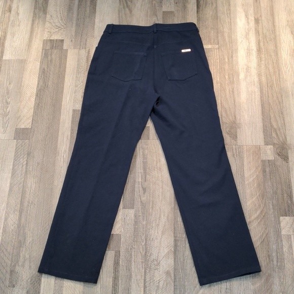 St. John Navy Blue Straight Leg Chino Trouser Pants Size 6 - Picture 8 of 14
